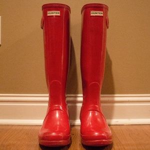 Red Hunter Gloss Rain Boots